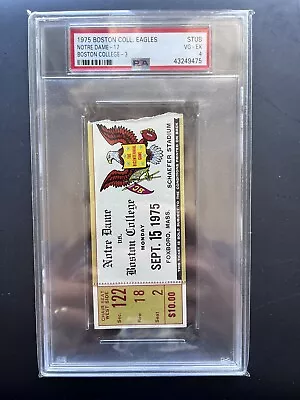 $1250 • Buy 1975 Notre Dame Boston College Football Ticket Stub Joe Montana Holy War Debut