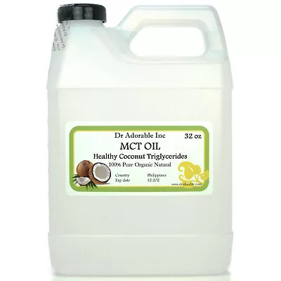 32 OZ PURE PREMIUM MCT OIL 100% COCONUT SOURCED VEGAN NATURAL By DR.ADORABLE • $26.49