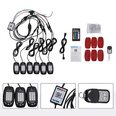 For Motorcycle Atv Suv Utv Truck Boat LED Rock Light PVC RGB 6 Pods With Remote • $26.60