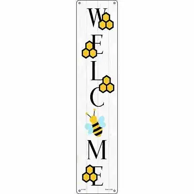 Welcome Bee Metal Street Sign 5  X 24  Wall Decor - DS • $29.95