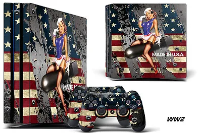 $15.61 • Buy Skin Decal Wrap For PS4 Pro Playstation 4 Pro Console + Controller Stickers WW2