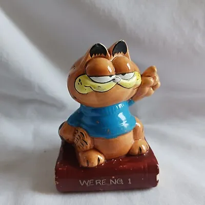 Vintage 1981 Enesco Garfield Cat “We’re No. 1” Jim Davis Figurine 4  Tall • $7.50