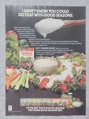 1984 Magazine Advertisement Page Good Seasons Seasoning Packets Recipe Print Ad • $8.99