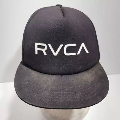Men's RVCA Deep Fit Adult Black Mesh Trucker Snapback Cap Hat • $15.99