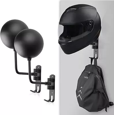 2pack Wall Mount Motorcycle Bike Helmet Rack Holder Hook Hanger Stand Display • $28.49