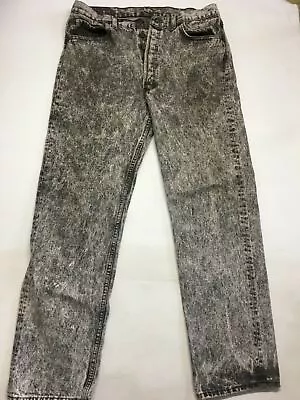 Vintage Men's Levis Black/white  Acid Wash Style Jeans Pants Straight Leg 36/32 • $49.95