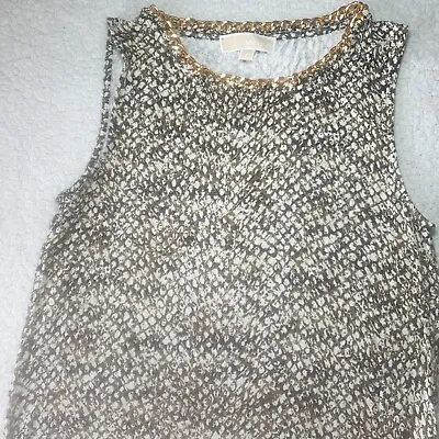 Michael Kors Vest Top Size Small S Womans Sleeveless Gold Chain Mail Designer • £39.89