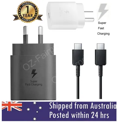 $24.99 • Buy Genuine Samsung S22 S21 S20 Plus Note 20 Ultra Super Fast Wall Charger 25W USB-C