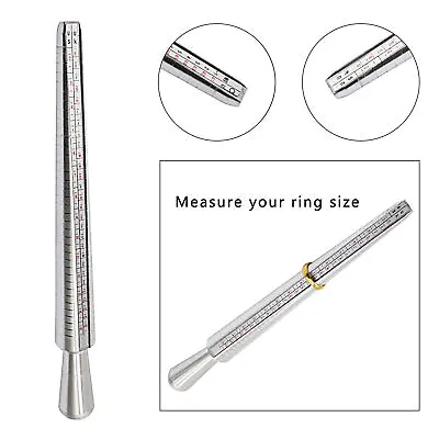 Metal Ring Sizer Gauge Mandrel Finger Sizing Measure Stick Standard Jewelry Tool • $6.99