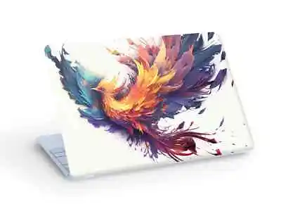 PHOENIX LAPTOP SKIN Sticker Colorful Fox On Black Background - Custom Size • £8.63