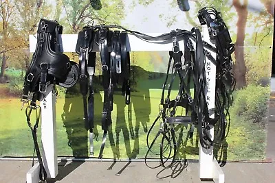 TEAM SET USA Made Sport Harness With Euro Brollar Collar ALL SIZES For 2 Horses • $1595