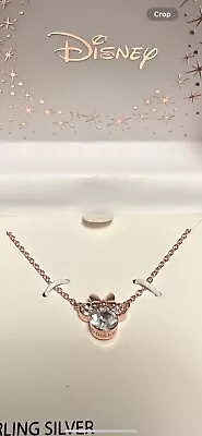 Disney Sterling Silver Minnie Mouse Necklace (rose Gold Color) Nwtgs! • $20