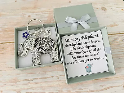 Memory Elephant Keyring Gift For Friend Mum Daughter Nana Sister Birthday Gifts • £6.99