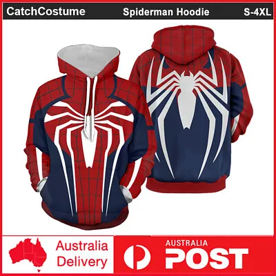 Spiderman Hoodie Jumper Superhero Cosplay Pullover Hooded 3D Print Sweatshirt • £21.93
