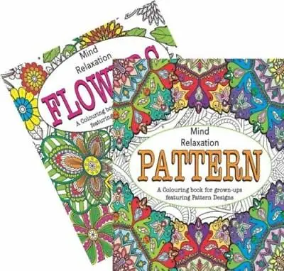 A4 Adult Colouring Books Pattern/Flowers Relaxation Anti Stress  • £3.49