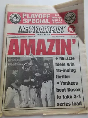 Robin Ventura  Grand Slam  Beats Braves 15th Inning New York Post Newspaper 1999 • $17.99