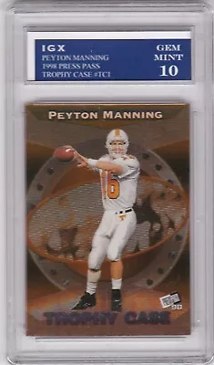 PEYTON MANNING ROOKIE CARD 1998 Trophy Case Volunteers RARE GEM MINT 10 $$ RC • $175