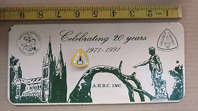 Original Vintage Enamel Sign 1971-1991 Adelaide Historical Bottle Club & Badge • $60