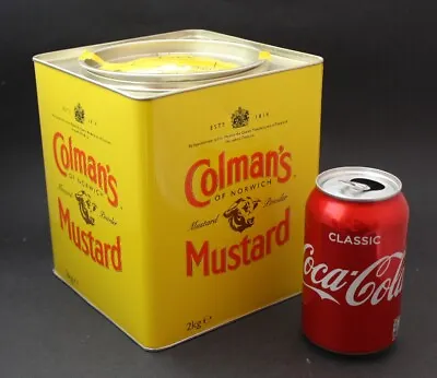 Retro Vintage Style Decoration ORIGINAL COLMANS MUSTARD TIN (empty)(very Large) • £6.95