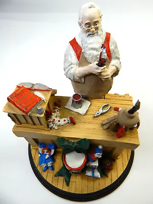 Norman Rockwell Santa's Workshop 1990 Figurine Rhodes Studio Christmas Decor Vtg • $7.89