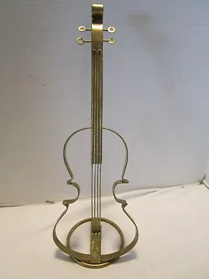 MCM Brass Violin Tabletop Art Sculpture 17. 3/4” Tall HANDCRAFTED Retro 1970s • $76