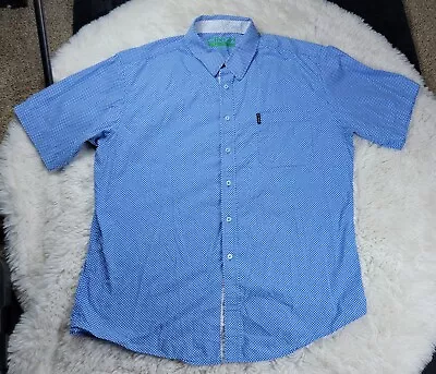Cinch Western Shirt Modern Fit Blue Mens 2XL Blue Polka Dot Button • $25.99
