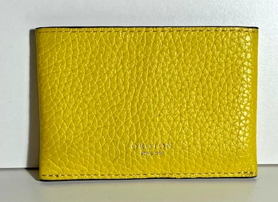 $12 • Buy OROTON Yellow Leather Credit Card Holder Wallet 