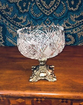 Classy Crystal Compote-Vintage • $88