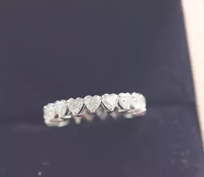 2.50Ct Heart Cut Moissanite Eternity Wedding Band Ring 14K White Gold Plated • $121.79