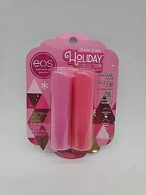 Eos Limited Edition Holiday Collection LIP BALM Strawberry Cheer & Candy Cane • $7.95