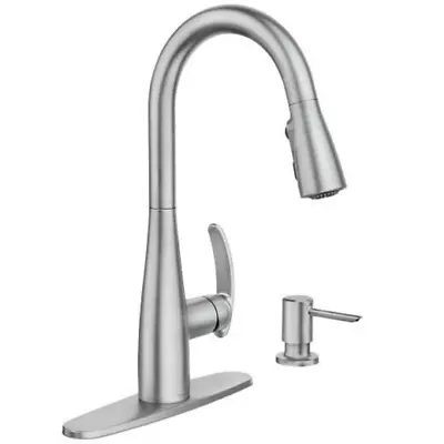 🆕 Moen 87932SRS Reyes 1-Handle Pull-Down Spray Kitchen Faucet +Soap - Stainless • $119.97