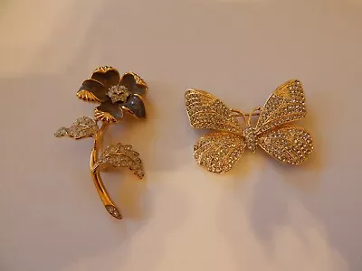 Nice Nolan Miller Flower And Tahari Butterfly Brooches Pins • $14.95