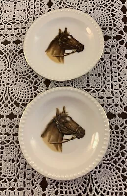 Set Of Two Vintage Sonsco Japan Ceramic Brown Horse Trinket Dishes Plates 4 Inch • $12.99