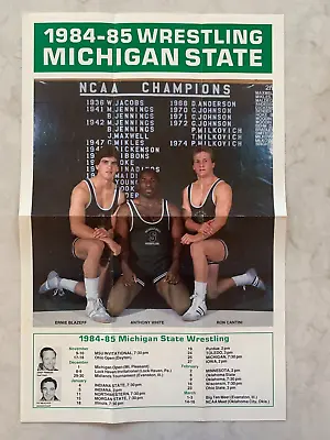 Michigan State University 1984-85 Wrestling Poster - Player/coach Info On Back • $12.99