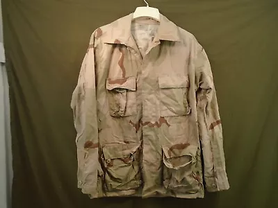 US Military 3 Color Desert Camo DCU Coat Shirt 50/50 Twill Medium Long 1991 85-T • $29.95