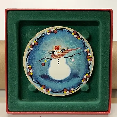 P. Buckley Moss Snow Much Fun Snowman L.E. Porcelain Ornament  • $13