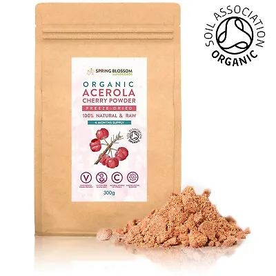 300g Organic Acerola Cherry Powder Freeze-dried Vitamin C Raw Extract Superfood  • £24.99