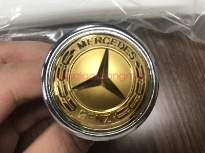 Gold FOR Mercedes Benz Bonnet Badge Hood Emblem Sticker C E Class 44mm W204 W211 • $24.99