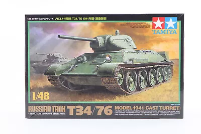 Tamiya Russian Tank T34/76 Model 1941 Model Kit Cast Turret 1:48 Scale WW2 NEW • $18.99