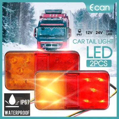 $15.98 • Buy 2x LED TRAILER LIGHTS TAIL LAMP STOP INDICATOR 12V & 24V VOLT 4WD 4X4 CAMPER UTE