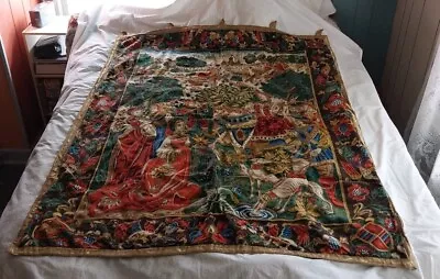 Hanging Wall Tapestry Medieval - Gothic With Gold Thread Outlines  • $150