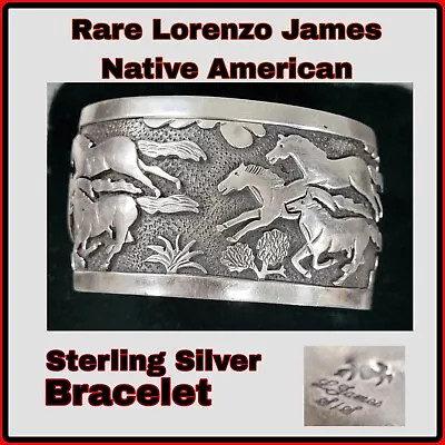 WILD HORSE MUSTANG Sterling Native American Stamped Lorenzo James Artist 78.5g • $422.29