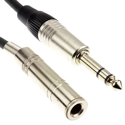 3m 6.35mm Extension Cable TRS 6.35mm Stereo Jack Plug To Socket Headphone Lead • £4.90