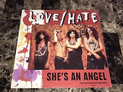 Love/Hate Signed 12  Record She's An Angel Jizzy Pearl Ratt L.A. Guns Quiet Riot • $49.99