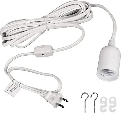 $7.99 • Buy Simple Deluxe 12Ft Extension Hanging Lantern Light Lamp Cord Cable E26/E27Socket