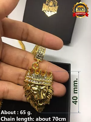 Elvis Presley Lion Head Gold Plated Pendant Necklace 28 Inch Hip Hop Men • $25.64