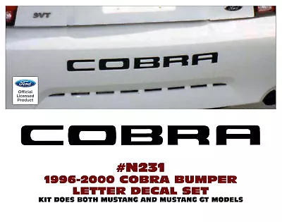 Ge-n231 1996-2000 Ford Mustang - Cobra - Rear Bumper Letter Decal Kit - Licensed • $25.23