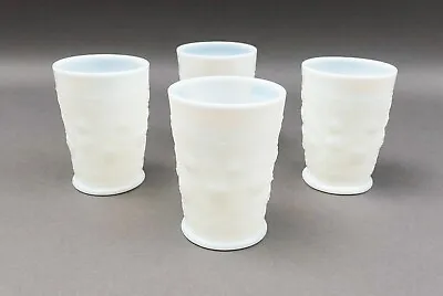 Fenton Apple Tree Moonstone White Milk Glass Tumbler Set Of 4 Rare • $119.99