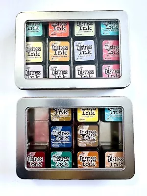 Lot Of 2 - 2014 Tim Holtz Mini Distress Ink Storage Tins + 21 Mini Ink Pads-READ • $30