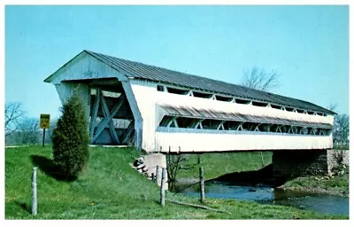 Covered Bridge Spanning Little Darby Creekmilford Centerohio.vtg Postcard*a8 • $5.96